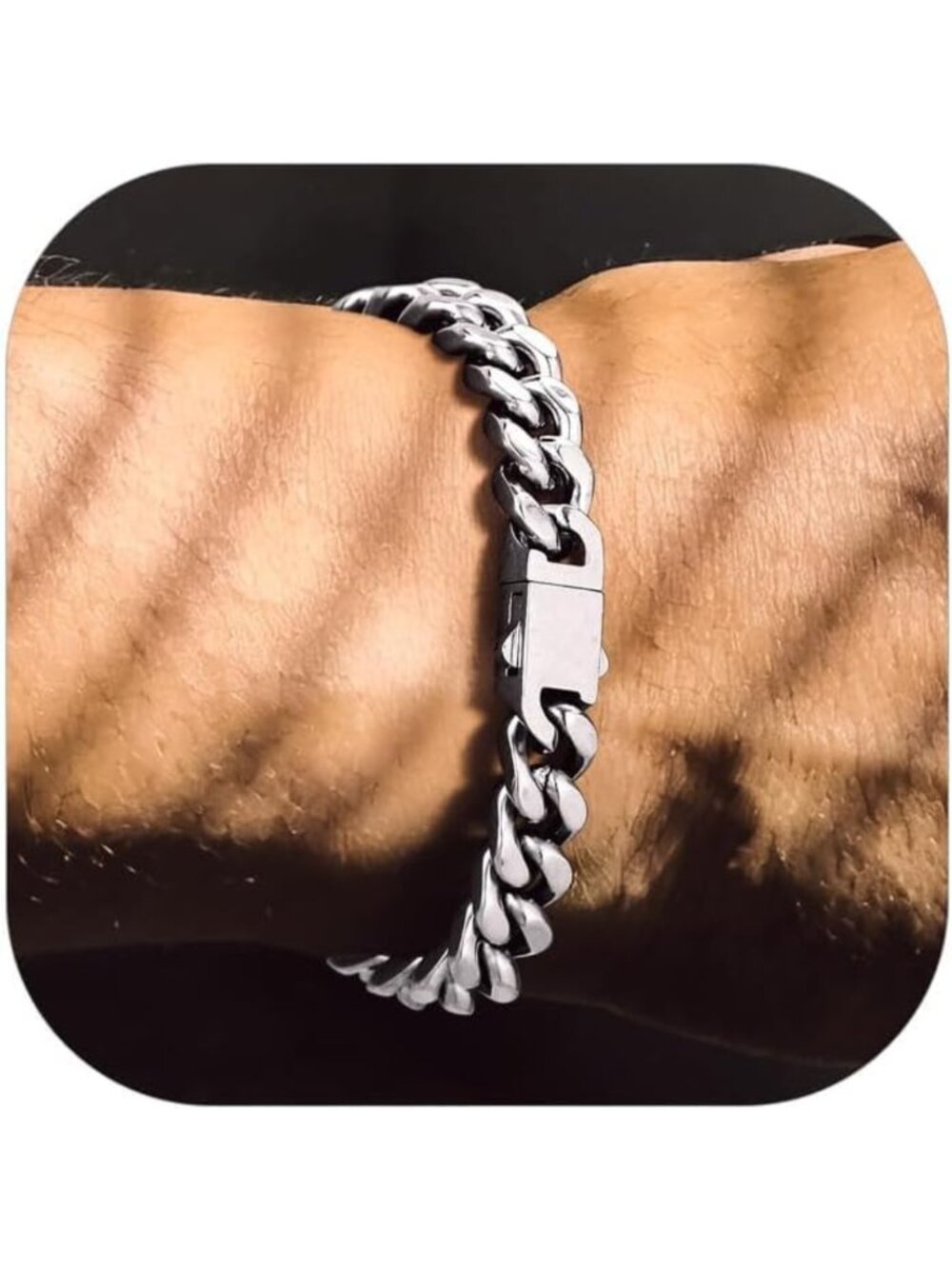 Stylish Men's Hip Hop Cuban Link Bracelet - Stainless Steel Miami Curb Chain